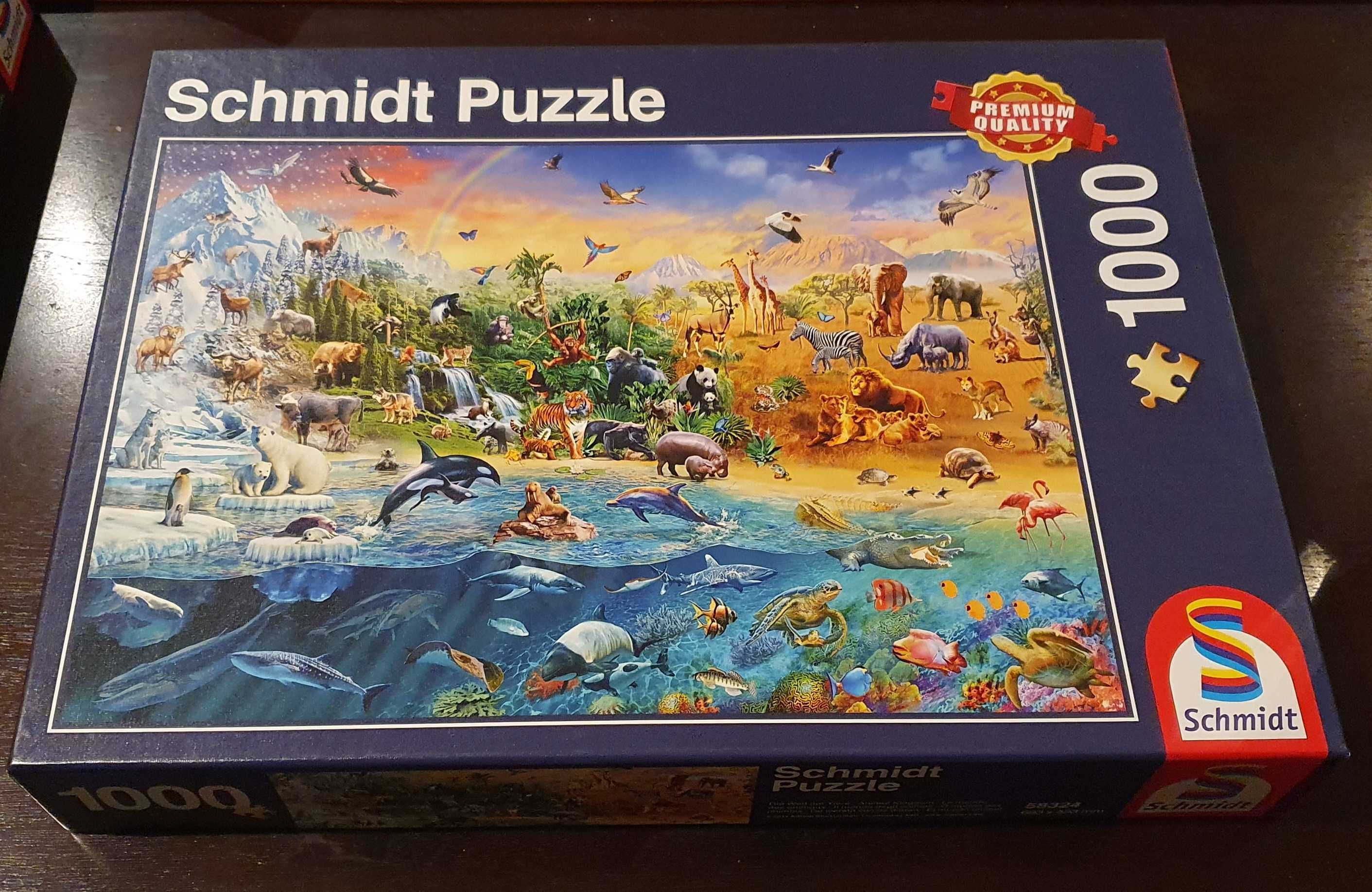 Puzzle Schmidt 1000 Królestwo zwierząt / ułożone, wszystkie elementy