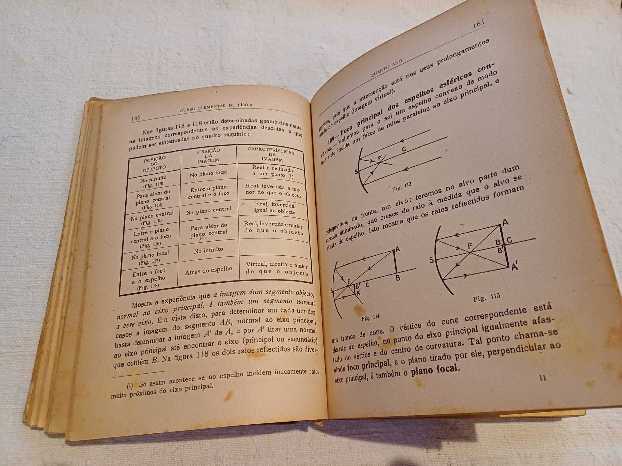 Livro Curso Elementar de Física,2º c liceu, F.Zamith e N.Prudente,1948