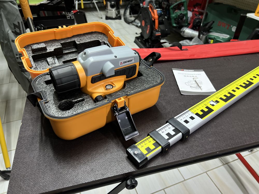 Оптический нивелир Sndway SW-32A До 120 м + рейка алюминиевая 3 м
