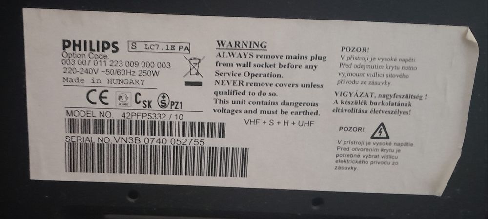 телевізор philips 42pfp5332/10