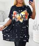 Bluzka plus size tunika kwiaty 50/52/54/56 duży rozmiar