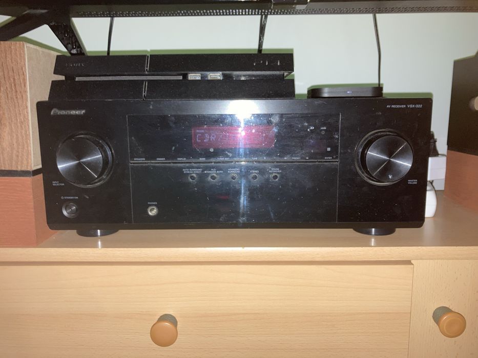 Amplituner Pioneer VSX 322 +3 głośniki Sony