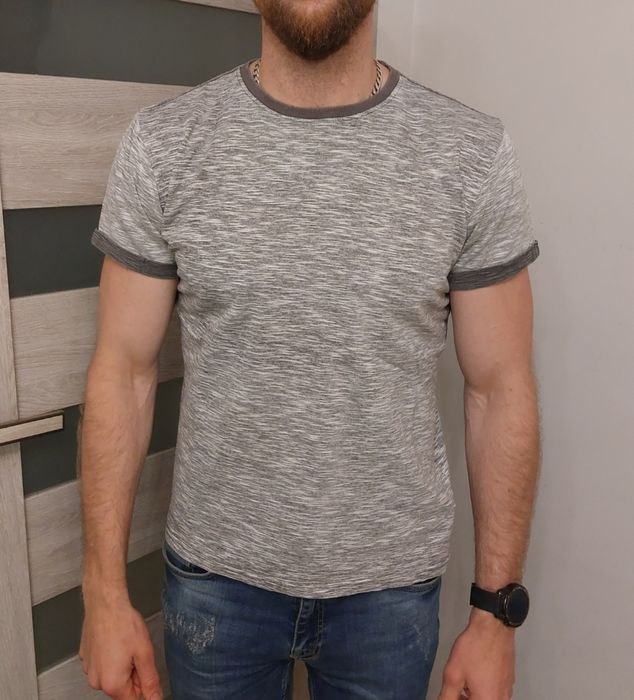 Koszulka męska szara w rozmiarze M 100% bawełna