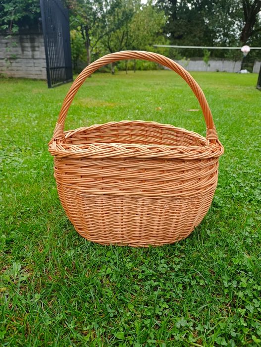 Duży kosz wiklinowy na zakupy grzyby koszyk prezentowy