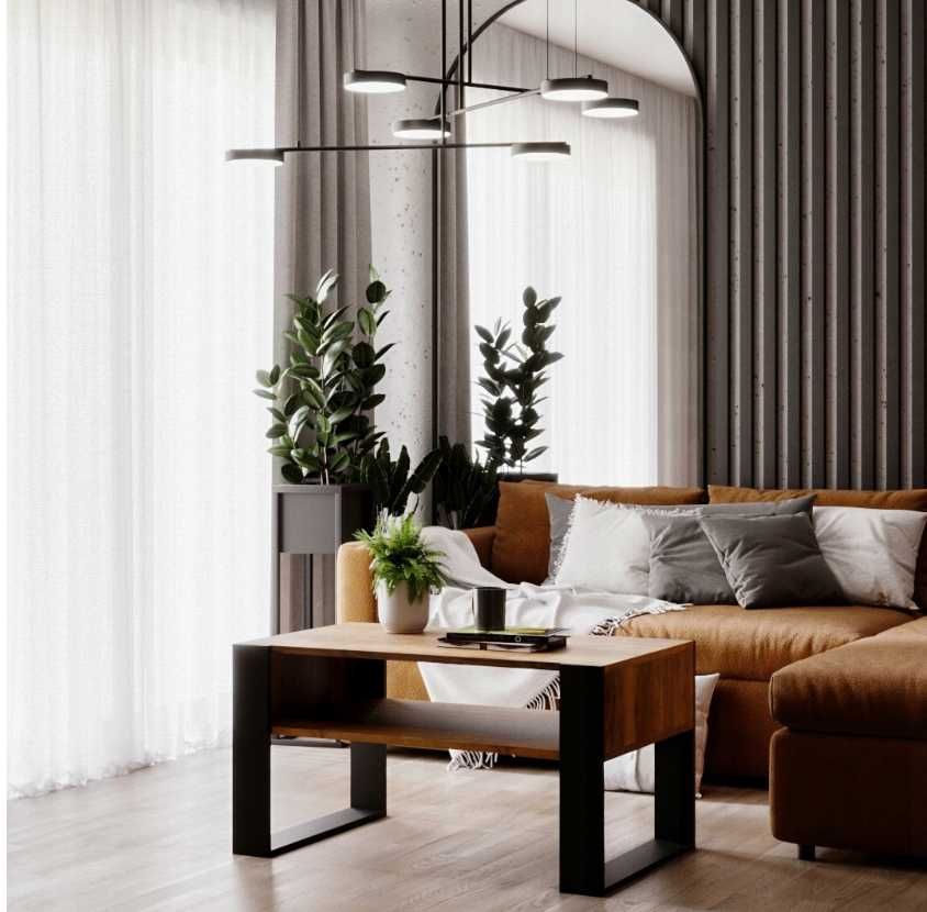 Stół Ława Salon Loft Dąb Styl Industrialny Nowoczesny Stolik Kawowy