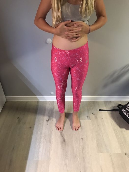 Leginsy xs Nike lycra, różowe legginsy