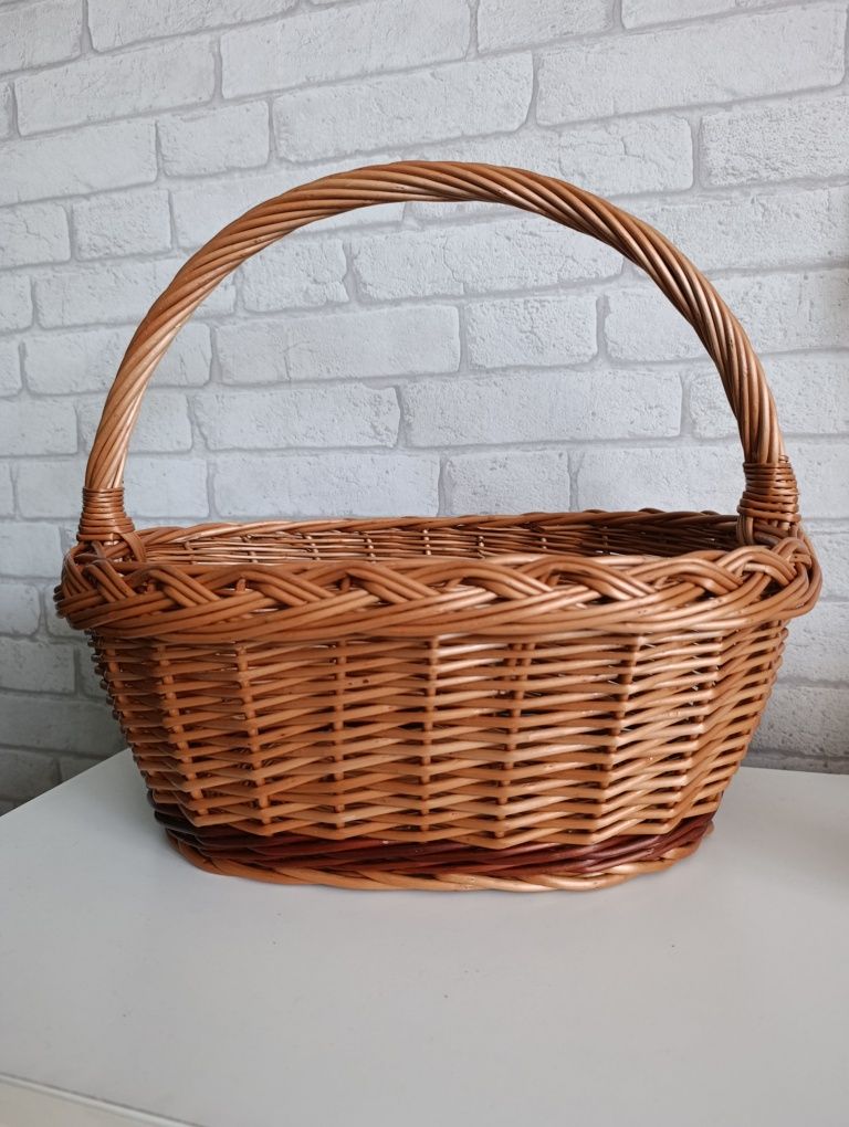 Kosz wiklinowy na zakupy grzyby koszyk prezentowy piknikowy