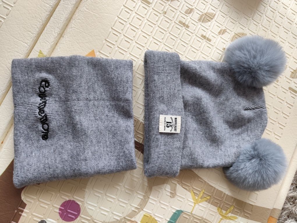 Czapka i komin niemowlęce 74