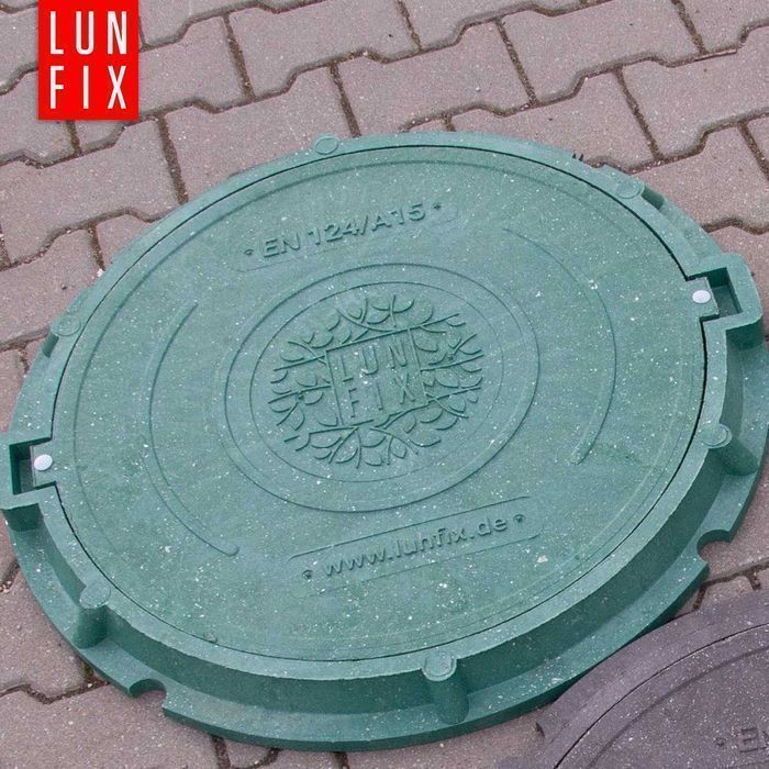 Pokrywa 60cm właz zamykany do studni szamba 600 mm 1,5t A15 zielony