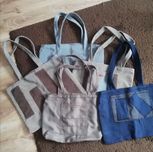 Torba szyta ręcznie z kieszenią handmade ekologiczna na zakupy ciekawa