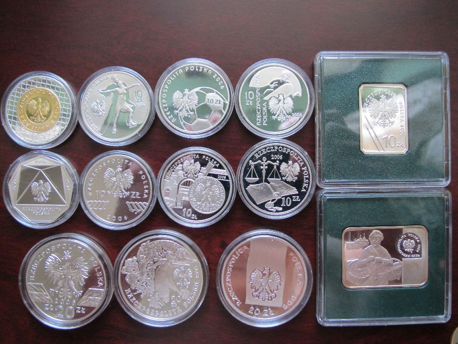 Monety srebrne-kolekcjonerskie 10 i 20zł. / kompletny rocznik 2006 NBP