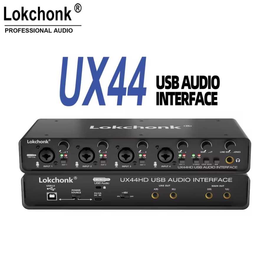 Аудіоінтерфейс USB зовнішня звукова карта Lokchonk для ПК(UX22|UX44)