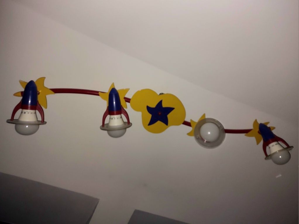 Listwa Dziecięca lampa sufitowa żyrandol dziecięcy kolorowy 4 punkty