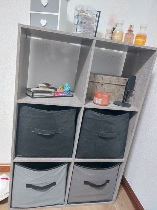 Estante 6 cubos cinzenta