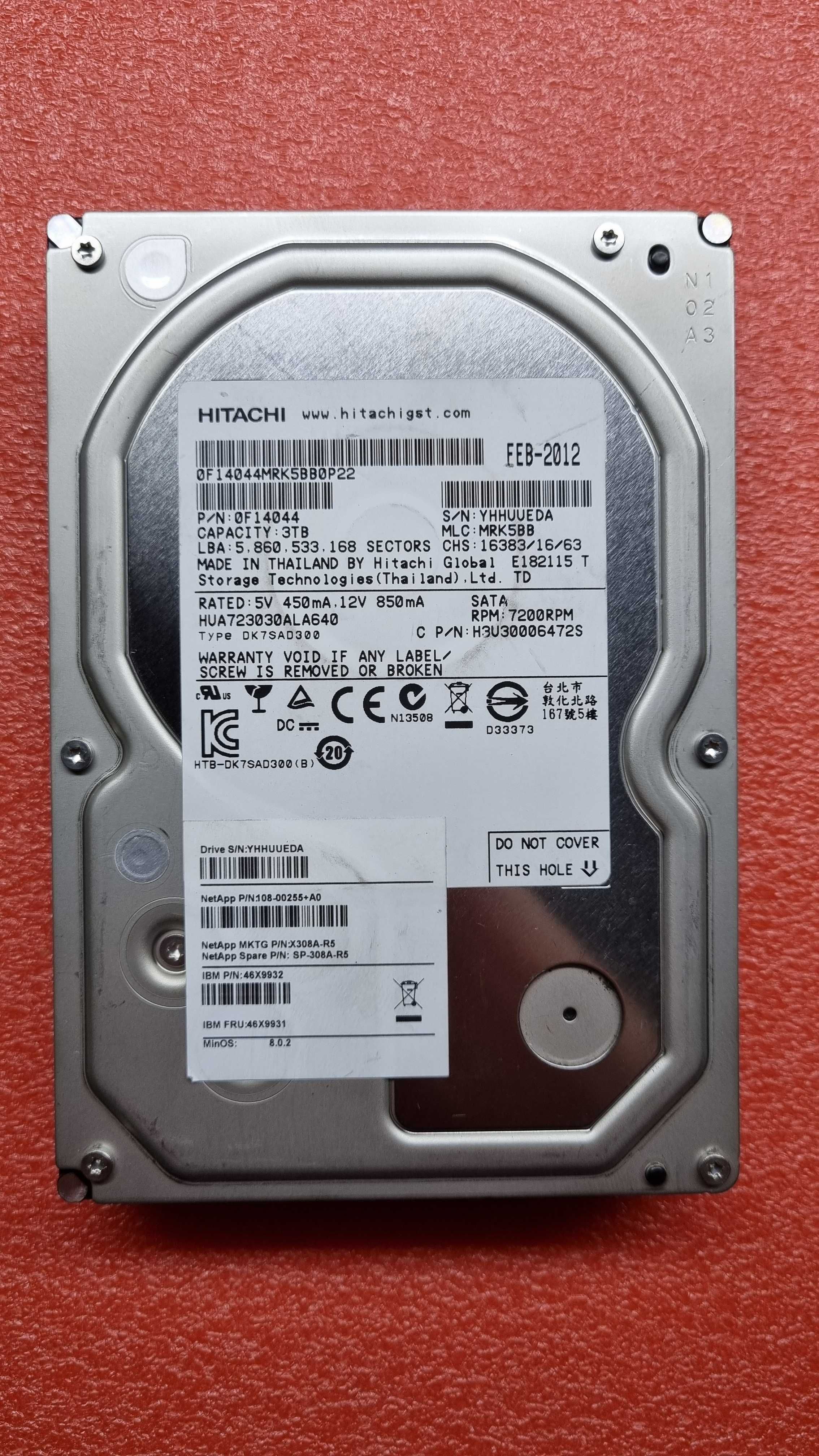 Dyski HDD Hitachi 7K3000 Ultrastar HUA723030ALA640 3TB 7200RPM NoS