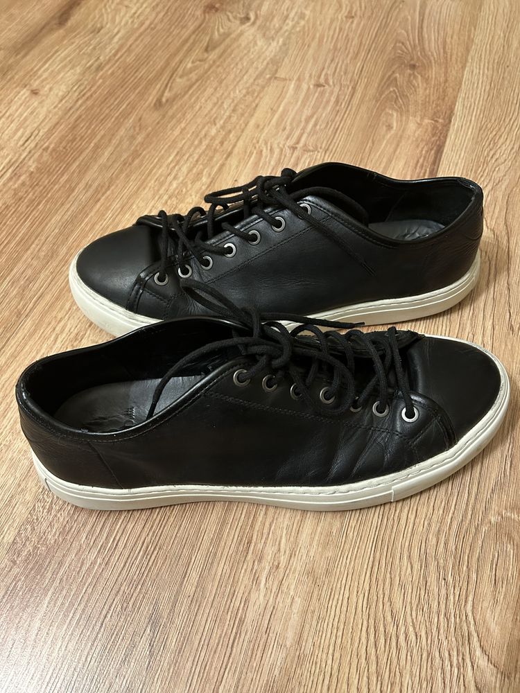 Czarne buty trampki sneakersy męskie skórzane massimo dutti 44