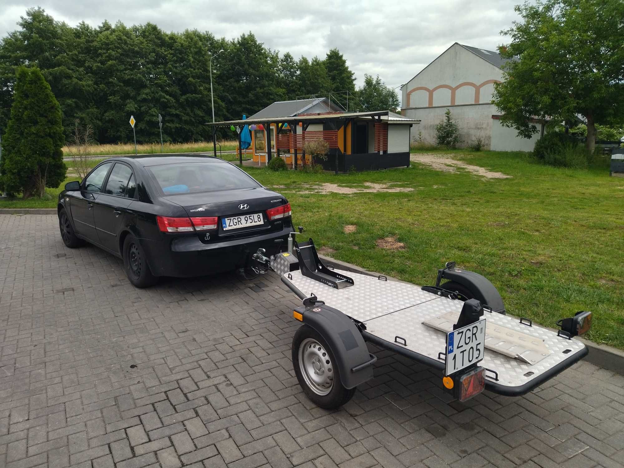 Wynajem przyczepa motocyklowa LORRIES MT-1 moto przyczepka opuszczana