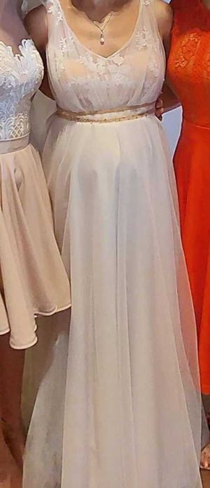 Suknia ślubna 160cm wzrostu plus 8cm obcas
