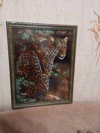 Картина бисером Леопард