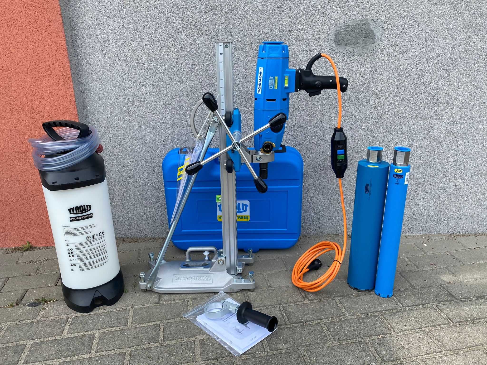 Wiertnica TYROLIT DME20PU Statyw DRU160 Mocowanie Wiertła Hydronetka