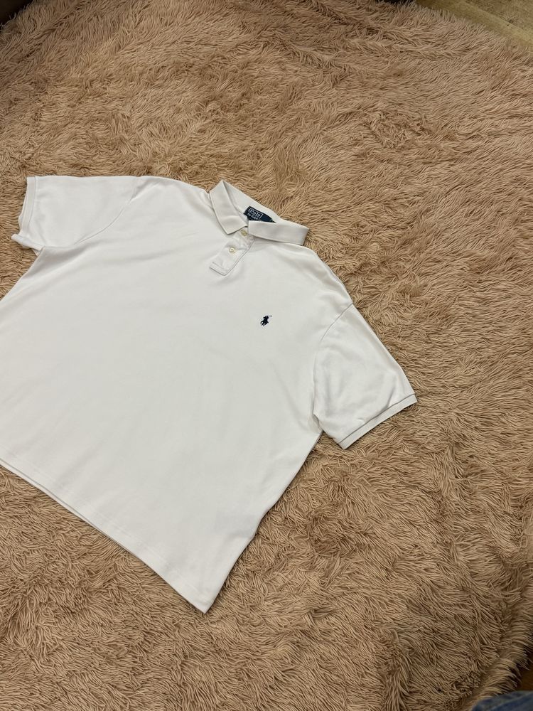 Белая поло футболка polo ralph lauren ральф лорен оригинал xxl 2xl
