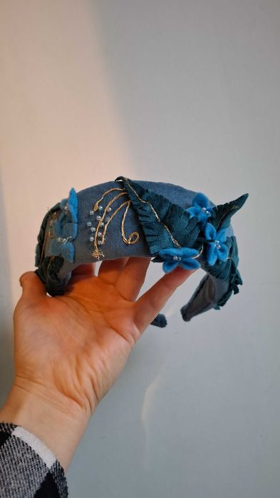 Джинсовый обруч для волос