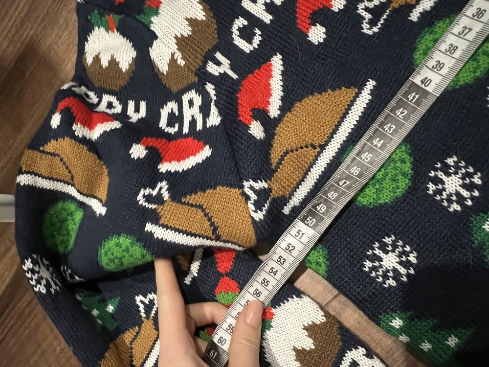 Świąteczny sweter męski M L XL granatowy christmas