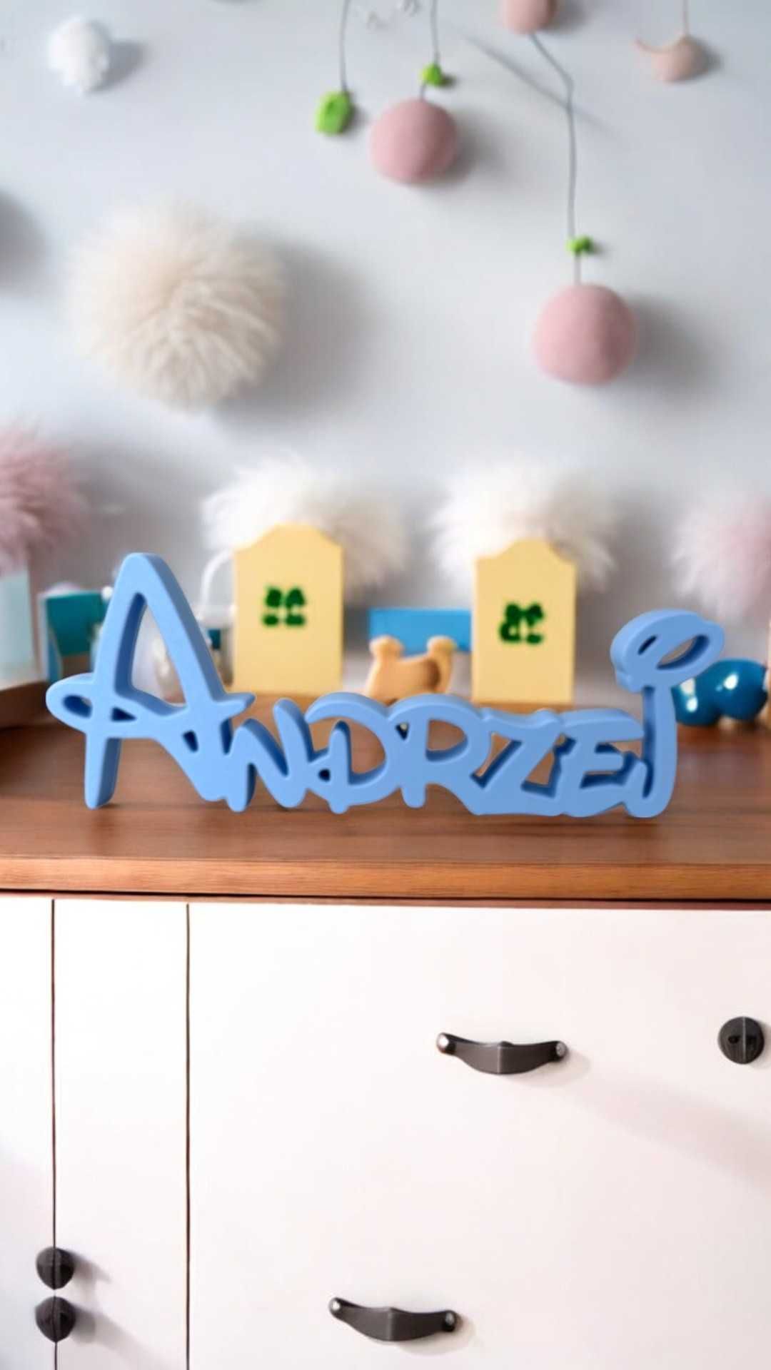 Andrzej - imię dziecka jako dekoracja do pokoju