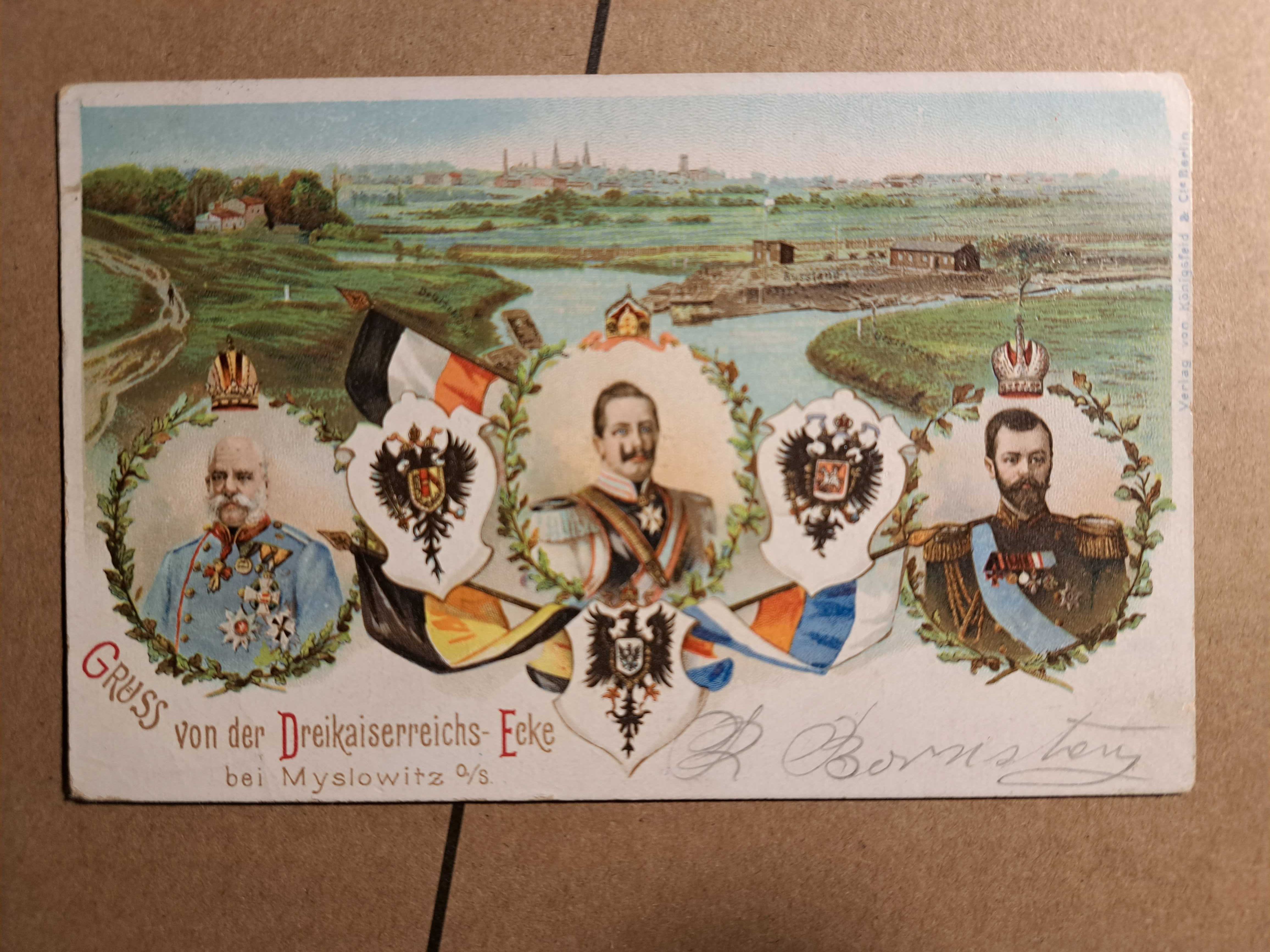 Pocztówka Trójkąt 3 Cesarzy 1900