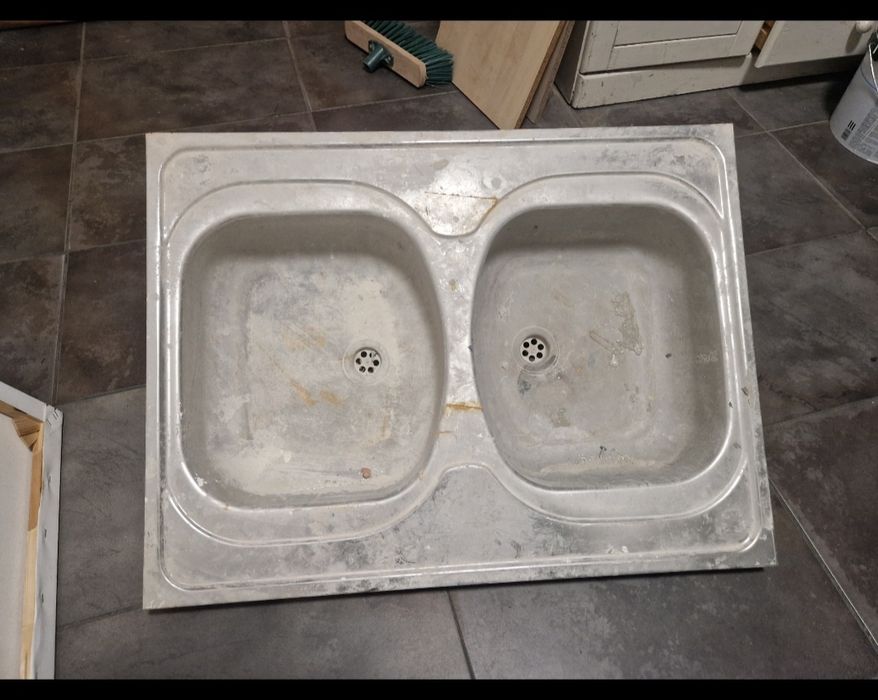 Zlew dwukomorowy zlewozmywak stal nierdzewna