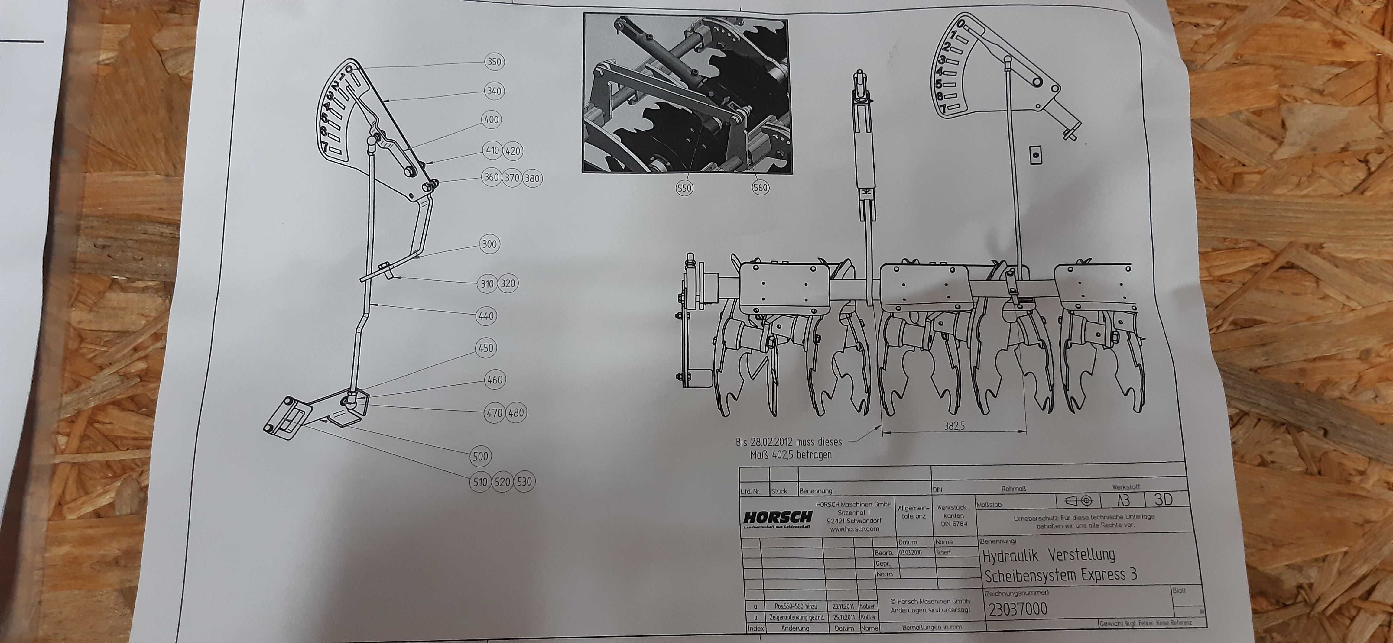 Zestaw doposażenia hydrauliczna regulacja talerzy Horsch express