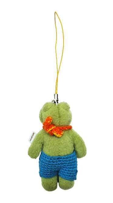 Zawieszka, breloczek, maskotka Żaba w spodenkach handmade Nici