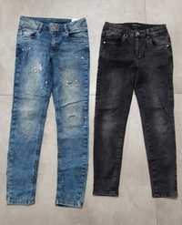 Dwie pary jeansów dziewczęcych 152, 158