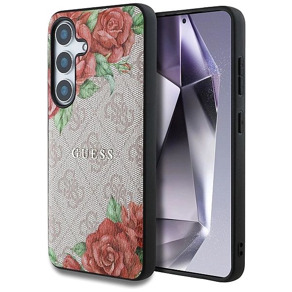 Etui Guess Leather 4G Flowers Print Metal Classic Logo MagSafe na Sams