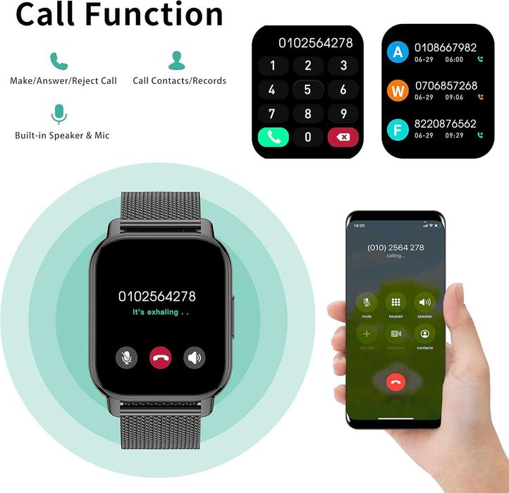 Smartwatch Popglory P66 czarny kolorowy wyświetlacz dotykowy