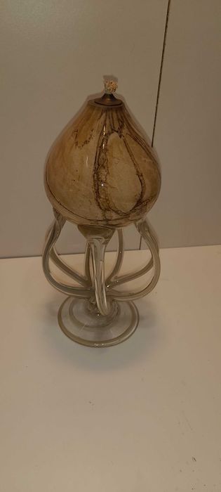 Lamka Lampa olejowo oliwna naftowa szkło VINTAGE Krosno