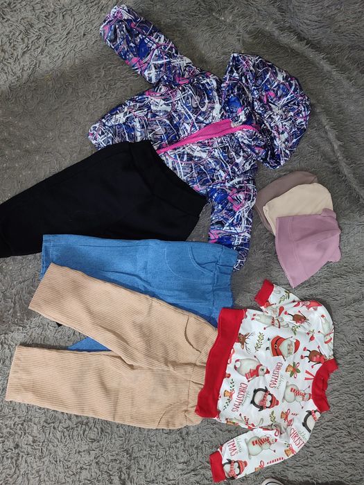 Детская курточка на девочку, брюки ,кофта ,шапки 74_80р