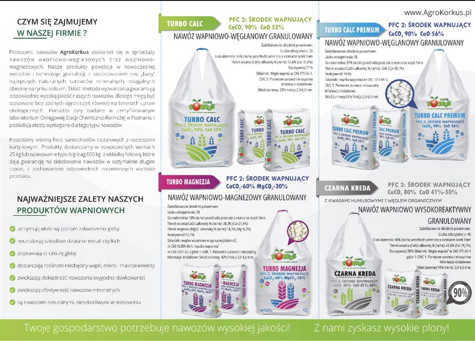 Producent Wapno granulowane kredowe magnezowe czarna kreda