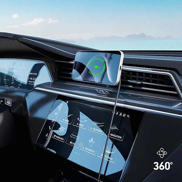 Uchwyt na smartfona z ładowarką indukcyjną SBS TESUPFANWIR15W 15W na k