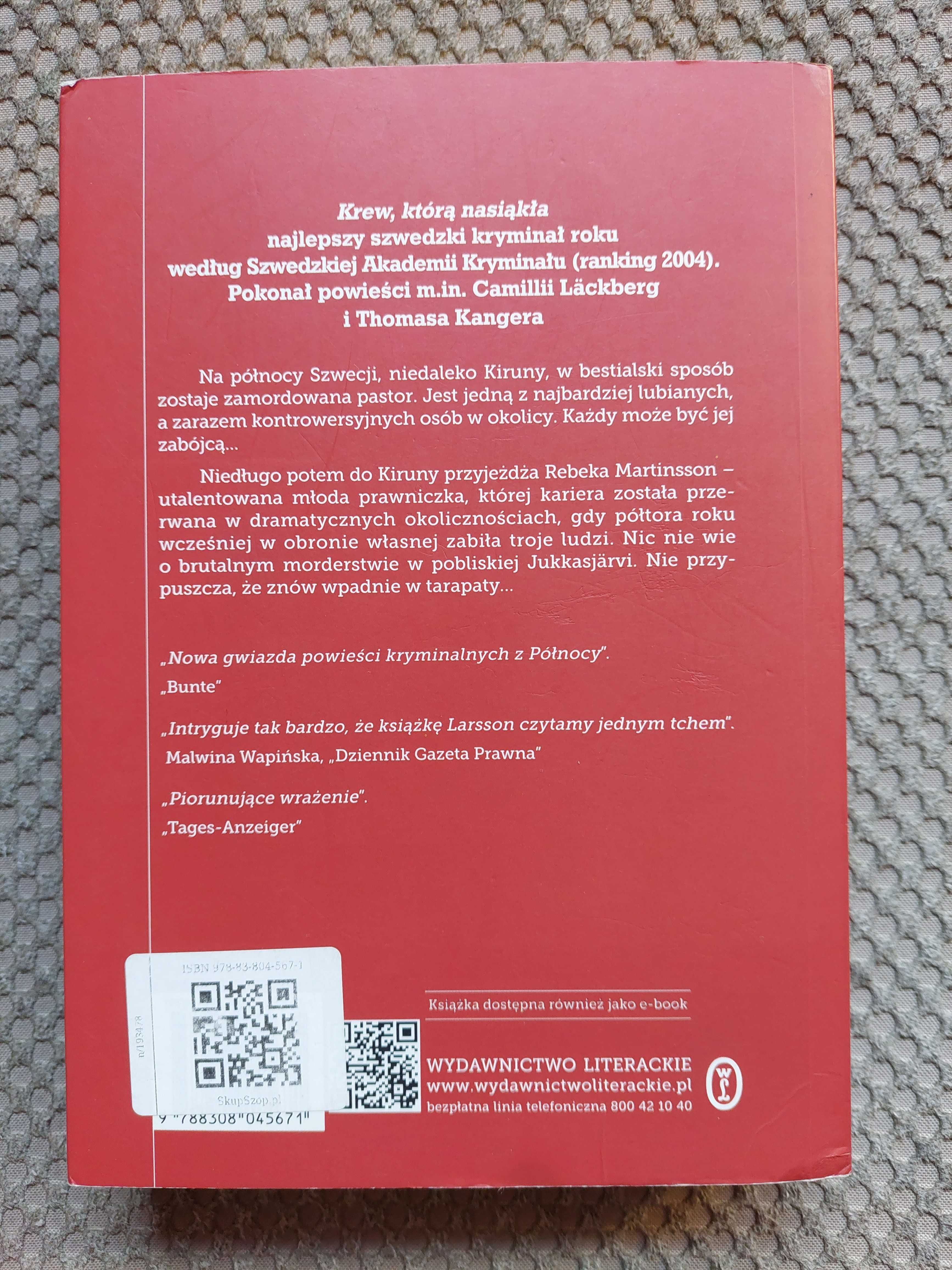 "Krew, którą nasiąkła" Åsa Larsson