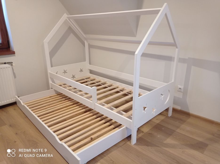 Łóżko domek z szufladą na pościel alb na materac