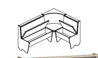 Комплект Куточок кухонний ДСП (Куток+стіл+2 табуретки)  Дуб сонома