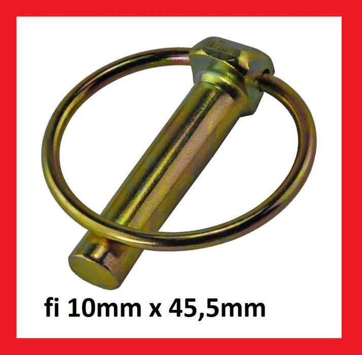 Zawleczka przetyczka zatyczka zatrzaskowa rolnicza fi 10mm x 45,5mm