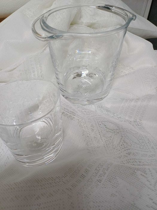 Balde de gelo e 6 copos cristal dárques