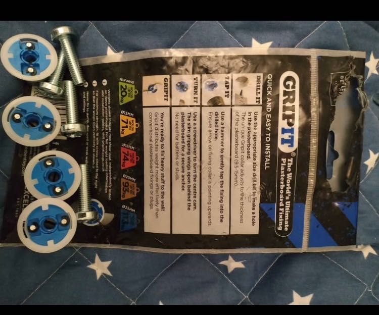 4 Gripit azuis, heavy  duty