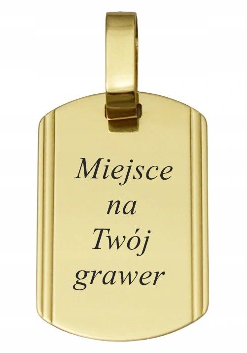 Wisiorek Złoty Nieśmiertelnik pr 585 Grawer Laserem Gratis