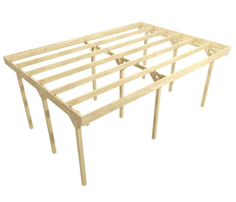 Wiata garażowa drewniana zadaszenie altana 720x500cm Dakota - 12x12cm