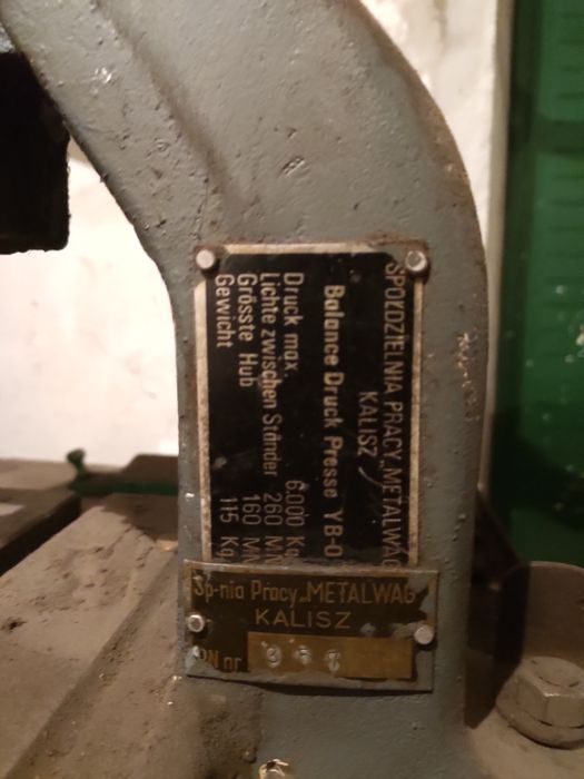 Prasa balansowa YB-0, 6 ton