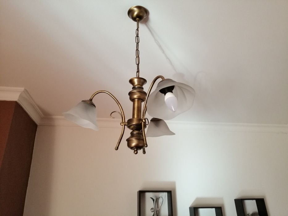 Candeeiros em estanho/vidro