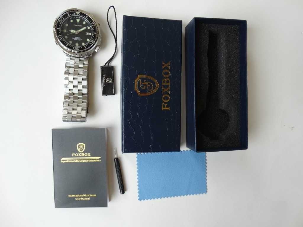 Zegarek Foxbox tuńczyk sportowy bransoleta luma wodoodporny WR50 BOX
